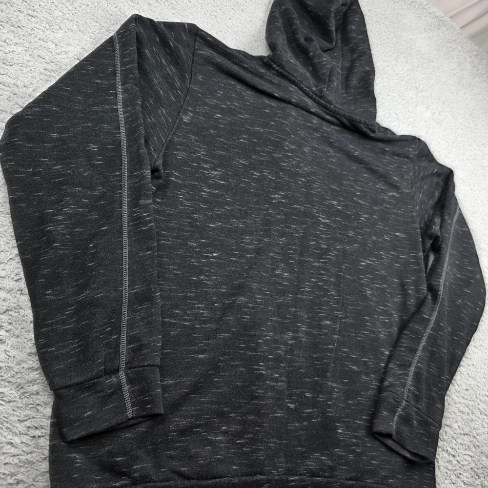 Adidas Hoodie Mens Large Black Heathered Space Dye‎ Pullover GK8910